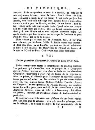 § VIII. Des prétendues découvertes de l'Amiral de Fonte, & de Fuca