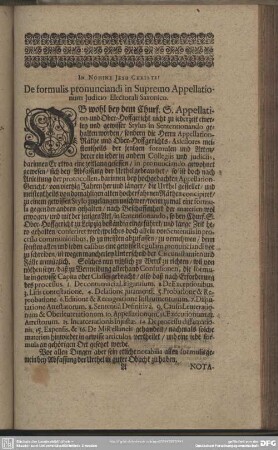 De formulis pronunciandi in Supremo Apellationum Judicio Electorali Saxonico