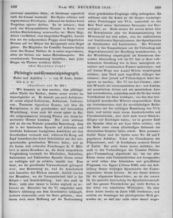 Döderlein, J. L. C. W.: Reden und Aufsätze. Ein Beitrag zur Gymnasialpädagogik und Philologie. g. 2. Erlangen: Enke 1847 (Beschluss von Nr. 273)