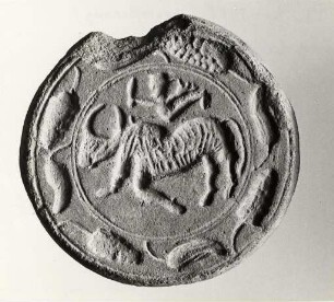 Stempel mit Rind und menschlicher FIgur