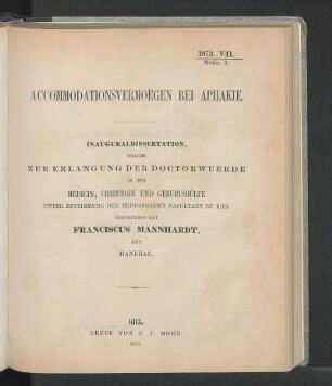 VII. [Dissertationen]