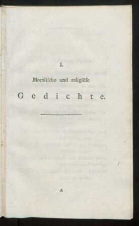 I. Moralische und religiöse Gedichte