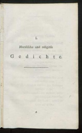 I. Moralische und religiöse Gedichte