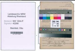 Entnazifizierung Otto Steinfeld , geb. 27.06.1881 (Bueroleiter)