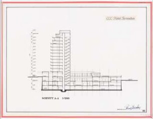 Hotel (»CCC«), Torremolinos: Schnitt 1:200