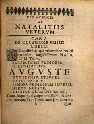 De Natalitiis Veterum Sacris Et Profanis Libellus