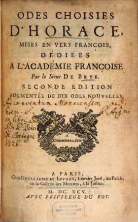 Odes choisies d'Horace