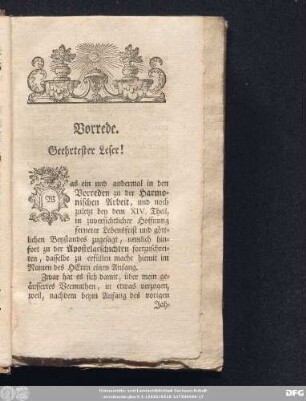 Vorrede. Geehrtester Leser!