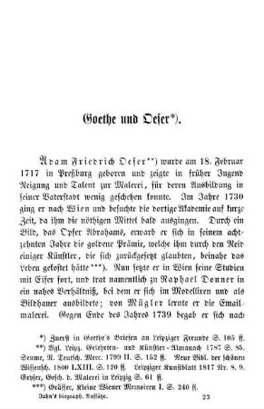Goethe und Oeser.