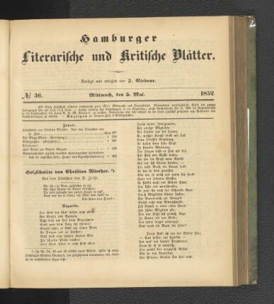 No. 36. 5. Mai 1852