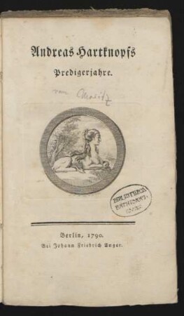 Andreas Hartknopfs Predigerjahre