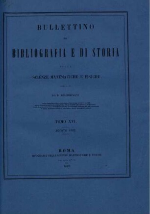 Tomo XVI. Agosto 1883.