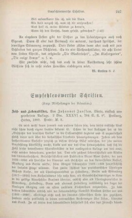 247-257 Empfehlenswerthe Schriften