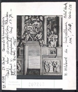 Rom, St. Peter: Benediktionsloggia, Stich von Papirio Bartoli, 1665