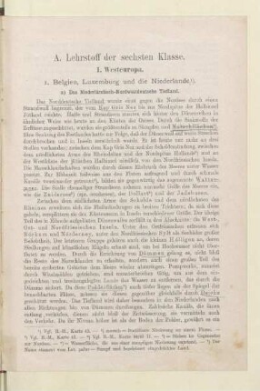 A. Lehrstoff der sechsten Klasse