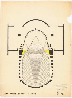 Volksbühne, Berlin-Mitte Systemskizzen von Theaterinnenräumen: Grundriss Parkett Volksbühne Berlin 1:200