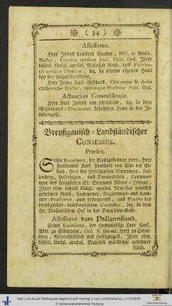 Breyßgauisch-Landständischer Consessus.