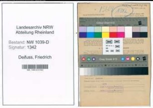 Entnazifizierung Friedrich Deifuss , geb. 12.04.1902 (Lehrer)
