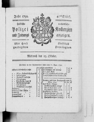 41tes Stück., Ausgabe vom 13. Oktober 1790