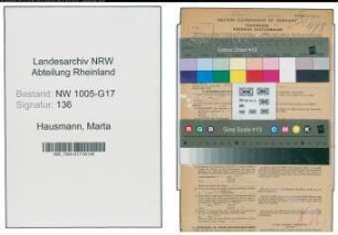 Entnazifizierung Marta Hausmann , geb. 06.10.1901 (Buchhaendlerin)