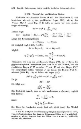 § 292. Verlauf der geodätischen Linien.