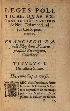 Leges politicae : ex sacrae iurisprudentiae fontibus haustae
