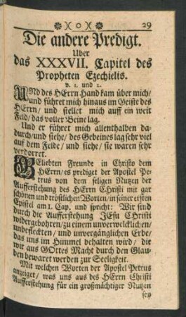 Die andere Predigt. Uber das XXXVII. Capitel des Propheten Ezechielis