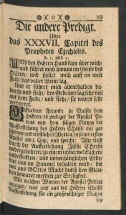 Die andere Predigt. Uber das XXXVII. Capitel des Propheten Ezechielis