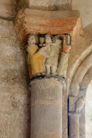 Frankreich. Limousin. Correze. Vigeois. Abbiatiale Saint Pierre. 12 Jahrhundert. Säulenkapitell