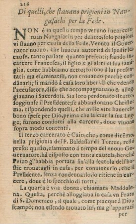Di quelli, che stauano prigioni in Nangasachi per la Fede