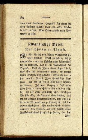 Zwanzigster Brief. - Neun und zwanzigster Brief.