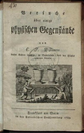 Versuche über einige physische Gegenstände