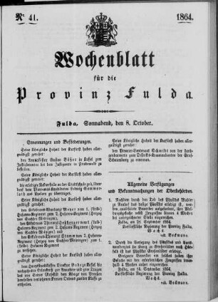 Nr. 41, Ausgabe vom 8. Oktober 1864