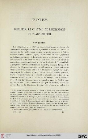 2.Ser. 20.1902: Notes sur Bergehim, le château de Reichenberg et Thannkirchen