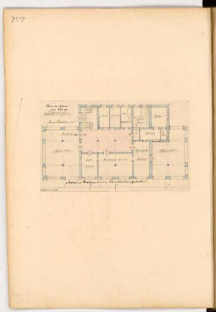 Pension am Meer Monatskonkurrenz Februar 1906: Grundriss Erdgeschoss; Maßstabsleiste