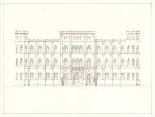 Gärtner, Friedrich von; München; Wittelsbacherpalast - Aufriss