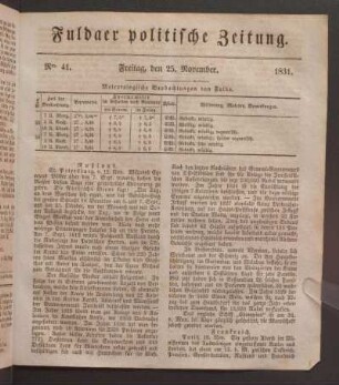 Freitag, den 25. November. 1831