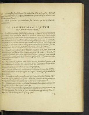 De Praefectorum Equitum seu Centurionum officio.