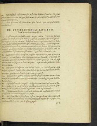 De Praefectorum Equitum seu Centurionum officio.