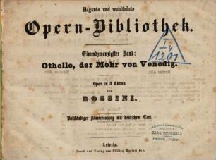 Othello, der Mohr von Venedig : Oper in 3 Akten