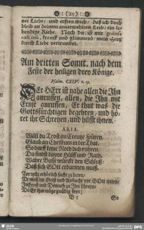 Am dritten Sonnt. nach dem Feste der heiligen drey Könige