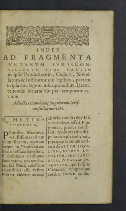 Index ad fragmenta veterum iurisconsultorum