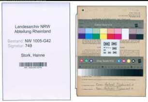 Entnazifizierung Hanne Stork , geb. 19.04.1910 (Kellnerin)