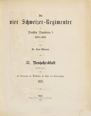Neujahrsblatt. 57. 1879 (1878)