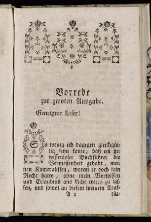 Vorrede zur zwoten Ausgabe.