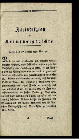 Jurisdikzion der Kriminalgerichte.