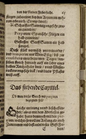 Das siebende Capittel. Ob man dieser Seuch mit purgiren begegnen soll?