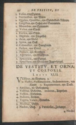 De Vestitu, Et Ornatu Corporis. Locus XLII.