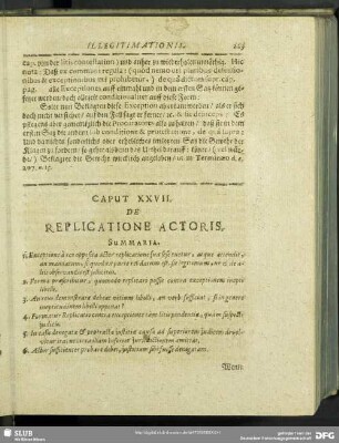 Caput XXVII. De Replicatione Actoris