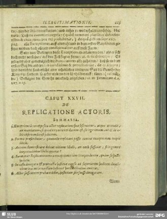 Caput XXVII. De Replicatione Actoris